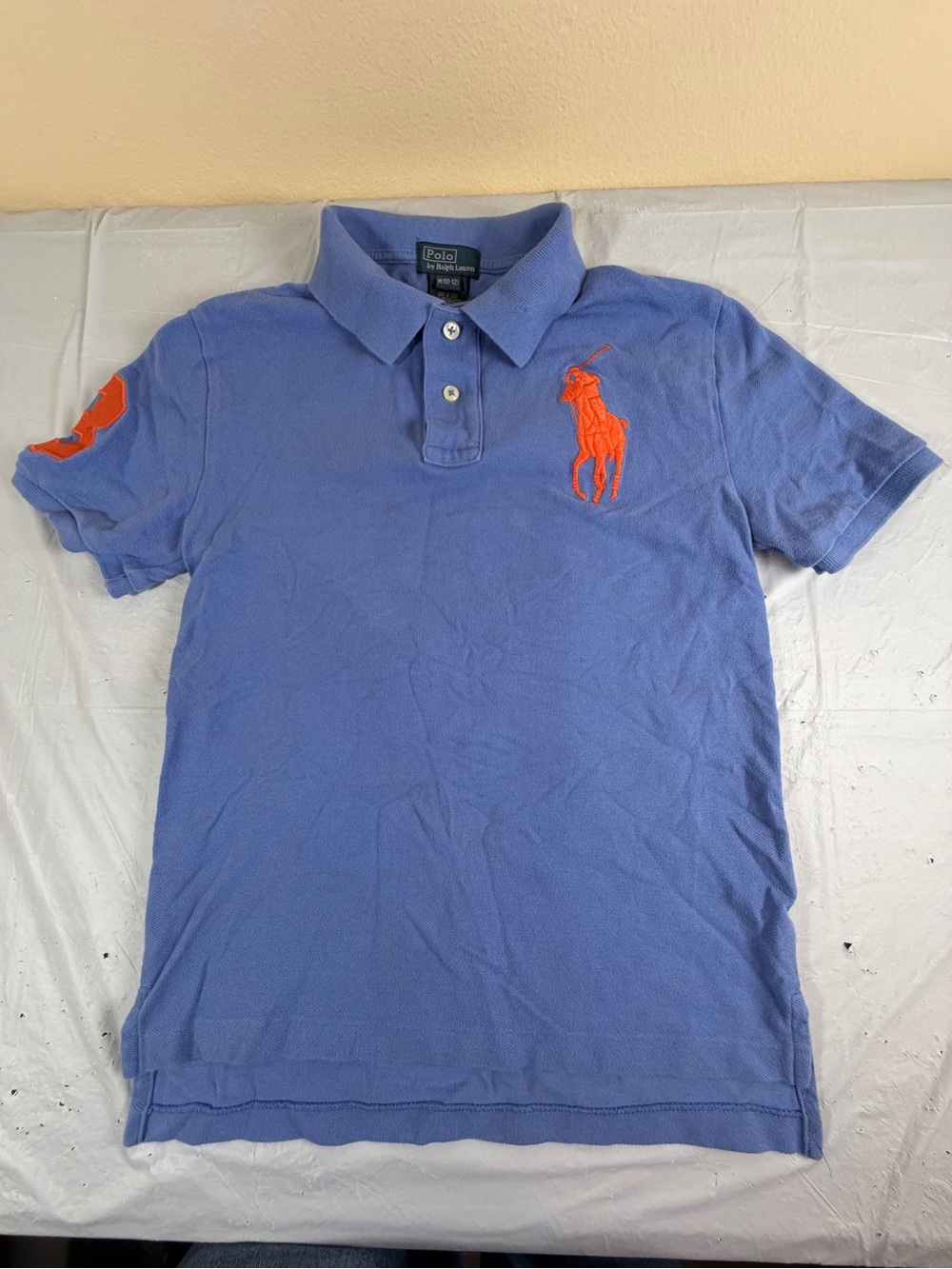 Ralph Lauren Kids Light Blue Polo with Large Bright Orange Pony